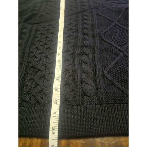 Nike Mens Sz Small Cable Knit Big Swoosh Sweater Black DQ5176 010 $175 - Picture 6 of 9